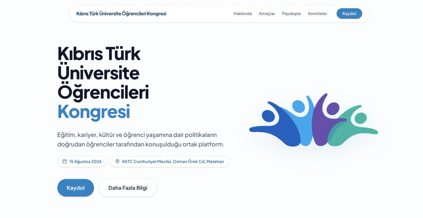 Homepage of the Kıbrıs Türk Üniversite Öğrencileri Kongresi website
